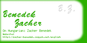 benedek zacher business card